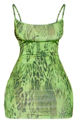 Shape Green Printed Slinky Strappy Mini Dress -Serenova Dresses Shop 0054e66fa7448c420bb3c19b762537bdb79b6b63 cne3529 5