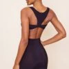 Black Slinky Cut Out Back Racer Detail Bodycon Dress