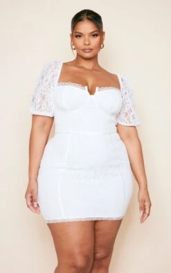 Plus White Lace Cup Detail Bodycon Dress -Serenova Dresses Shop 0675405f51312fd30a3b80dae7fc94eef82459b9 cne0848 3