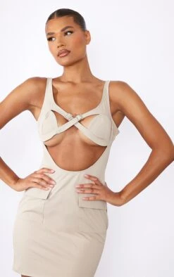 Stone Woven Buckle Trim Cargo Style Bodycon Dress -Serenova Dresses Shop 0b6741957be4ab110c1a180efb650d280e951ffd cne2690 4