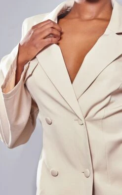 Stone Double Breasted Cut Out Ruched Back Blazer Dress -Serenova Dresses Shop 0d3da6507cd969eea0c90c23d0cb56453a98d5e7 cnb7396 4