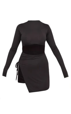 Black Slinky High Neck Cut Out Long Sleeve Bodycon Dress -Serenova Dresses Shop 127571990cdeb9b40b8156d53a3330f8a4a47d73 cna1127 5