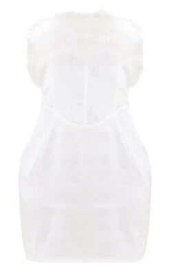 White Satin Corset Feather Trim Detail Bodycon Dress -Serenova Dresses Shop 143522c1e8bc6d80d6e25903c6295a48caa03dd9 cnd2194 5