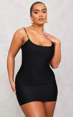 Shape Black Disco Sculpt Spaghetti Strap Bodycon Dress