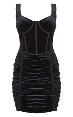 Black Velvet Corset Ruched Binding Detail Bodycon Dress -Serenova Dresses Shop 1951c74a15bc5ed9a112c3d5519a172862fd0db1 cmo1485 5
