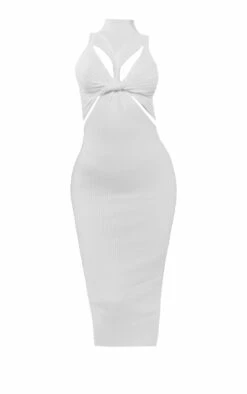 White Twist Front Knit Sleeveless Maxi Dress -Serenova Dresses Shop 1a6f0611a073d7bb546f2f8b9794968b171ecdb5 cnc5957 5