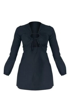 Black Stretch Woven Ruched Cut Out Shift Dress -Serenova Dresses Shop 1b50d673fd26ab723df8bd62a72a5aaa9286604d cna6839 5