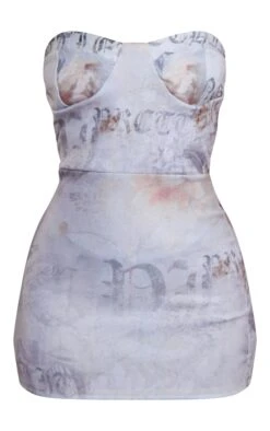 Petite Grey Vintage Floral Corset Detail Fitted Bodycon Dress -Serenova Dresses Shop 1eb35ab0400717fed22915c9042300db2a217e15 cnd2310 5