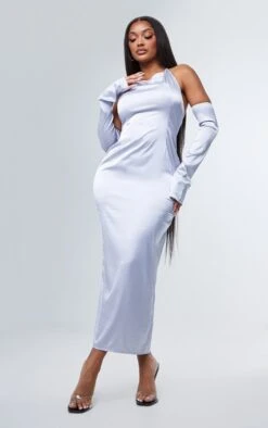 Shape Silver Satin Halterneck Bardot Sleeve Midi Dress 7 Shape Silver Satin Halterneck Bardot Sleeve Midi Dress -Serenova Dresses Shop 1f6bee7cfa5262990cf3e605b63cea6ab93caacf cnc4678 3