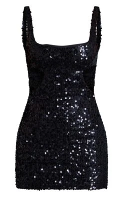 Black Sequin Side Cut Out Strappy Bodycon Dress -Serenova Dresses Shop 1f848b03fbf088539b5283715dd91d9e6a7674ef cnb9241 5