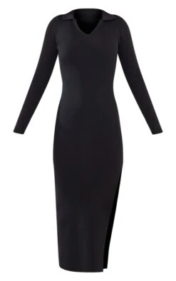 Black Open Back Knitted Long Sleeve Maxi Dress -Serenova Dresses Shop 1fc44961e17fb9c998bd6ed001b0df3af1dc13c9 cna5343 5