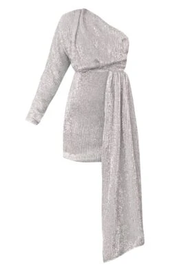 Silver Sequin One Shoulder Draped Bodycon Dress -Serenova Dresses Shop 21f93cac6d79310faa2ec9067aa3db193c525df0 cnb3650 5