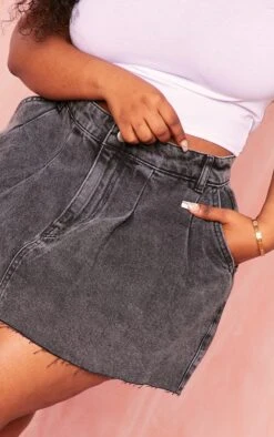 Plus Black Pleated Denim Mini Skirt -Serenova Dresses Shop 223d61973b8851e2e107db2456d7b00c5c4161ea cmz6396 5