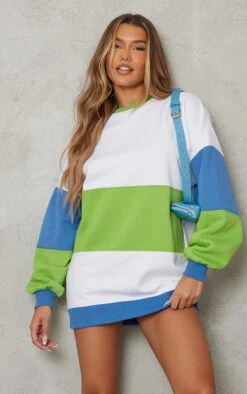 White Oversized Color Block Sweatshirt Dress -Serenova Dresses Shop 28850be1f620ebb47b8ececc03b6cdb4798522de cna0933 1