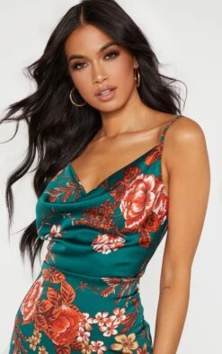 Emerald Green Floral Strappy Satin Cowl Midi Dress 9 Emerald Green Floral Strappy Satin Cowl Midi Dress -Serenova Dresses Shop 2cb680c75a6edec7272b02945b44ef4c173340c9 cmc7925 5