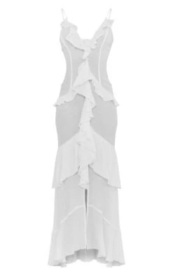 Tall Cream Textured Frill Maxi Dress -Serenova Dresses Shop 2d96b910f4e468459b331f663d547a04f4d56bbe cne2098 5