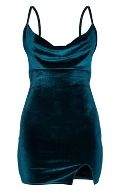 Forest Green Velvet Cowl Strappy Bodycon Dress 9 Forest Green Velvet Cowl Strappy Bodycon Dress -Serenova Dresses Shop 32ab3c29bb0e422f4af69e7658d55079743dbf8e cnc2320 5