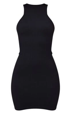 Black Snatched Rib Racer Neck Bodycon Dress -Serenova Dresses Shop 34647c1d882ebf146c7c2920a78c950880a76338 cmv8436 5