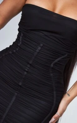 Shape Black Mesh Bandeau Ruched Bodycon Mini Dress -Serenova Dresses Shop 36113f7b535d8df7750d12244f88d2254c2bdaa7 cnc8855 4