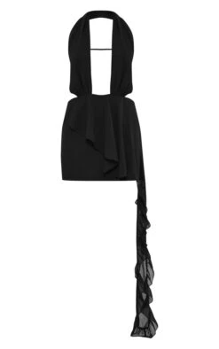 Black Chiffon Extreme Plunge Frill Skirt Halter Shift Dress -Serenova Dresses Shop 3804f71c30ad837ad43f9b0a14004871db91109d cnd7688 5