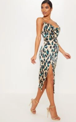 Tan Strappy Satin Leopard Print Cowl Midi Dress -Serenova Dresses Shop 39da7869eabd5b1a6911ec0111ee5f3b71a92f86 clz6391 4