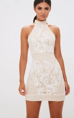 White High Neck Lace Crochet Bodycon Dress -Serenova Dresses Shop 3a19fa0e4aee0c197571acc2573795c82d4ab254 CLT6167 1 1