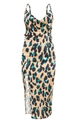 Tan Strappy Satin Leopard Print Cowl Midi Dress -Serenova Dresses Shop 3c81106cbf83605a1f9dc83379d596b03b82d8b4 clz6391 3