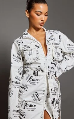 Cream Cargo Print Ruched Pocket Detail Zip Through Bodycon Dress -Serenova Dresses Shop 3d1897f69a24eb6f41012f591abbade5481a94a3 cnb7186 4