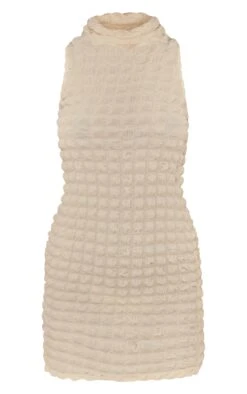 White Bubble Textured High Neck Sleeveless Bodycon Dress -Serenova Dresses Shop 3e2e6266839e4c5aba455da5d43e4aebe0ad8a19 cnd7728 5
