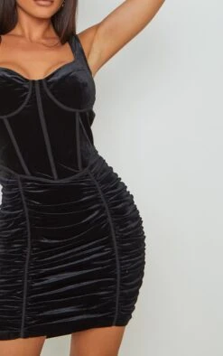 Black Velvet Corset Ruched Binding Detail Bodycon Dress -Serenova Dresses Shop 4436e97dc3ea455f3ee4c367aced9daefd804fd9 cmo1485 4