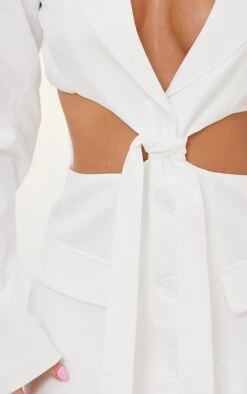 White Plunge Side Cut Out Tie Detail Blazer Dress 8 White Plunge Side Cut Out Tie Detail Blazer Dress -Serenova Dresses Shop 46ae5e43f01033cbf1193f5f211a568bc6b2e97f cnd2333 4