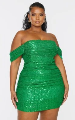 Plus Bright Green Sequin Bardot Bodycon Dress -Serenova Dresses Shop 475e9a117e7f4cad57667bd73de4fb497e39dd46 cmt8443 4