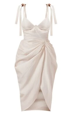 Stone Linen Look Draped Underwire Detail Midi Dress 9 Stone Linen Look Draped Underwire Detail Midi Dress -Serenova Dresses Shop 49b175111fd0d8f11b9a865889f2a2aa00349894 cne1495 5