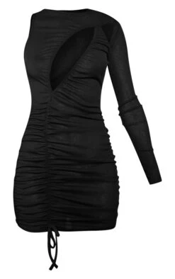 Black Textured One Shoulder Cut Out Ruched Bodycon Dress -Serenova Dresses Shop 4aaa0160f71f38da490602ad627efb642f5318df cnb9234 5