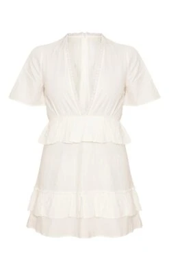 White Short Sleeve Tiered Skirt Shift Dress -Serenova Dresses Shop 52b915fbd646b56e92eb6e9c89af71d782b35f87 cnd6436 5