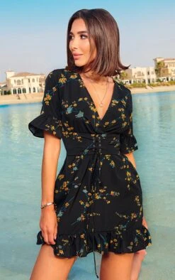 Black Floral Corset Swing Dress -Serenova Dresses Shop 537f89580eafa6cc4c051da63e6d144d1e11fbdd CLT6693 1