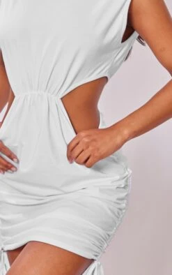 White Cotton Cut Out Ruched T Shirt Dress 8 White Cotton Cut Out Ruched T Shirt Dress -Serenova Dresses Shop 55fc2f65587ee9f23d1c67d2422478d6ebba7285 cne6499 4