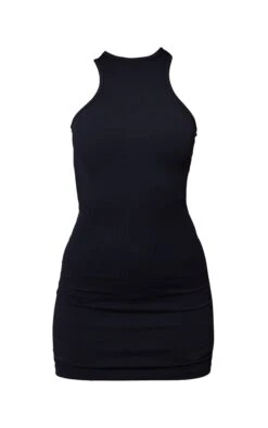 Black Snatched Rib Racer Neck Bodycon Dress -Serenova Dresses Shop 5676b5aa751c02cb33167295af7f466f356c687d cmv8436 6