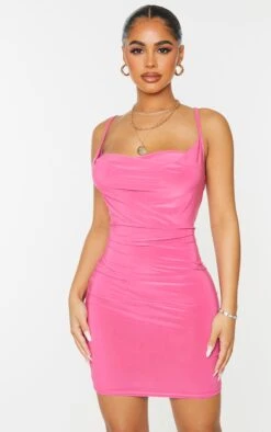 Petite Pink Slinky Cowl Neck Dress -Serenova Dresses Shop 573591350dcb5131b3673950527031675203235d cmu5374 4