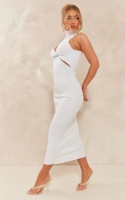 White Twist Front Knit Sleeveless Maxi Dress -Serenova Dresses Shop 576bd24478bc1f625cb09e2c9f4c19aa0508429e cnc5957 3