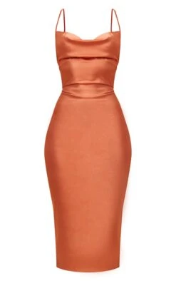 Rust Strappy Back Cowl Neck Satin Midi Dress -Serenova Dresses Shop 576c50e764dfc6430f2e985cdb7e99ae1b30f8aa cly0751 5