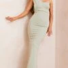 Sage Green One Shoulder Maxi Dress