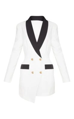 White Gold Button Contrast Blazer Dress -Serenova Dresses Shop 5b3987af64471e968901a4b5005f9bed86ac175d cmc9134 3