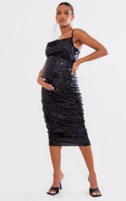 Maternity Black Sequin Cowl Neck Dress -Serenova Dresses Shop 5f6005b819149aa0e1ab363d261981088727ff49 cnb2410 3