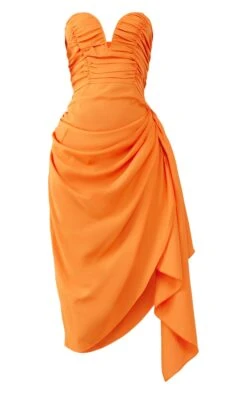 Orange Ruched Plunge Midaxi Dress -Serenova Dresses Shop 605f5ee811ec2f437b220a174764e2ff3d2e68c3 cnd8012 5