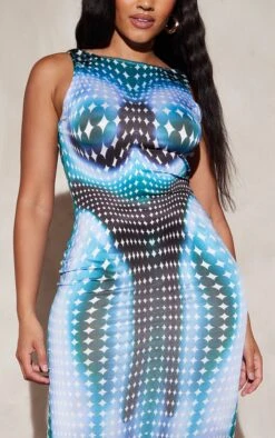 Shape Blue Abstract Print Sleeveless Low Back Midaxi Dress 8 Shape Blue Abstract Print Sleeveless Low Back Midaxi Dress -Serenova Dresses Shop 6329a18799a90f61233834ed38150d16b4dd5e0c cnd7450 4