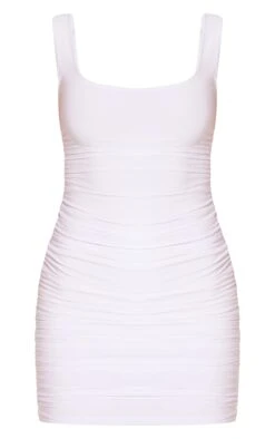 White Slinky Ruched Sleeveless Bodycon Dress -Serenova Dresses Shop 645c470312233ba217efa5cf7464b80042a1ec1a cmf0555 6