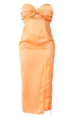 Orange Satin Bandeau Twist Detail Split Midaxi Dress -Serenova Dresses Shop 6a354d60307e718a0faf370820022c41f47d2206 cnd5913 5