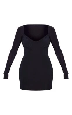 Black Slinky Ruched Bust Long Sleeve Bodycon Dress 9 Black Slinky Ruched Bust Long Sleeve Bodycon Dress -Serenova Dresses Shop 6af8a7f7ddedfd23cdbb3cd42c52e33305921926 cnd2297 5