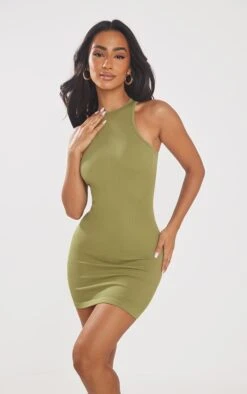 Petite Sage Snatched Rib Racer Neck Bodycon Dress -Serenova Dresses Shop 6f89db60b07d55271bdfb11ddd99ea798acfe2a8 cnd7137 3